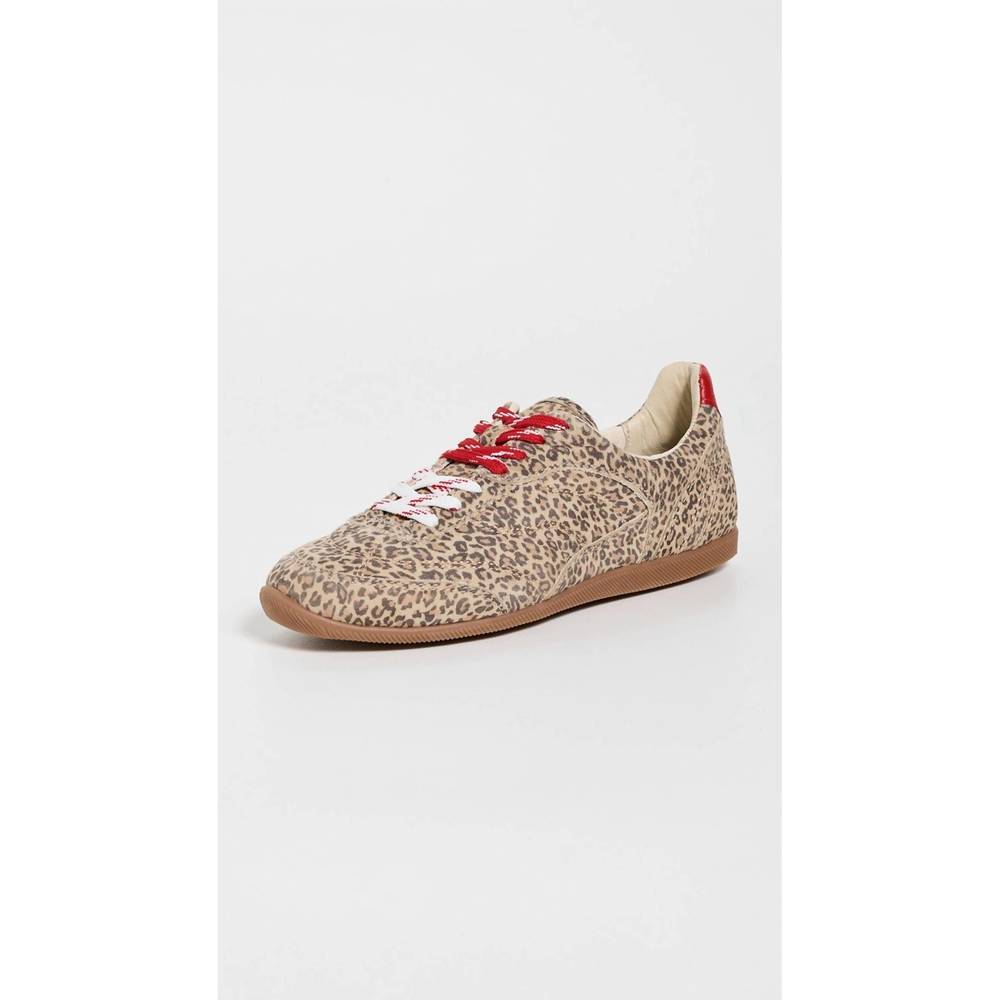 Dolce Vita Leopard Print Sneakers with Red Accents